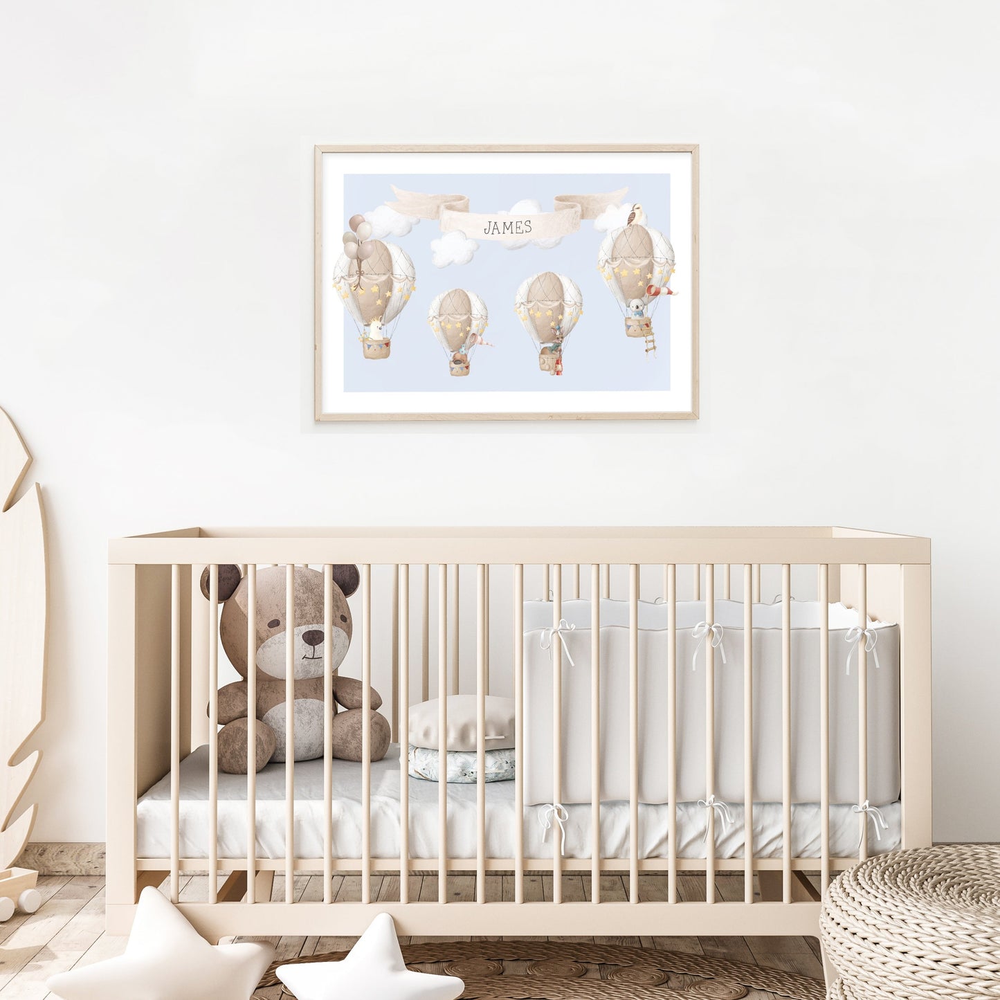 Hot Air Balloon Australian Animals Personalised Art Print |