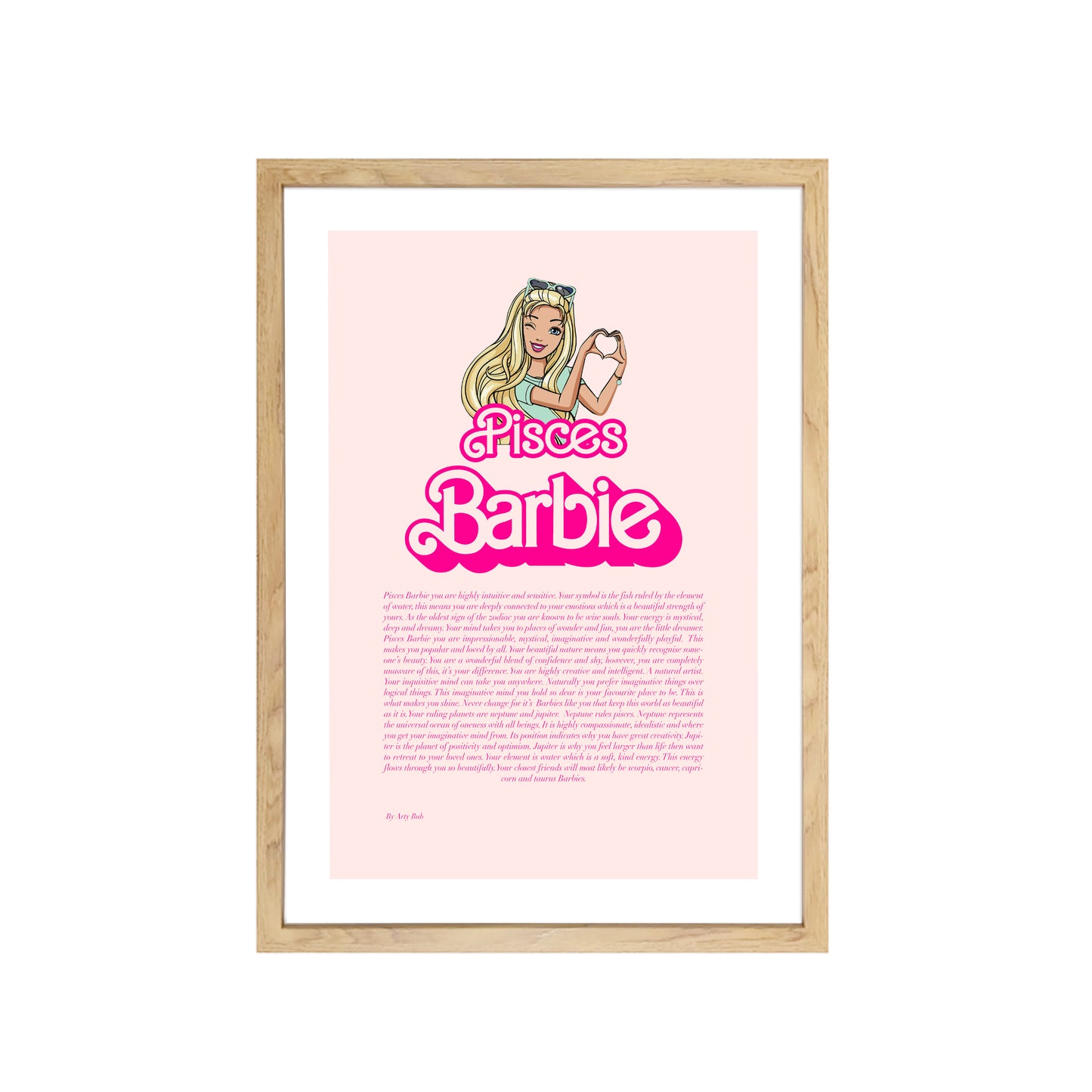 Pisces Barbie Zodiac Art Print