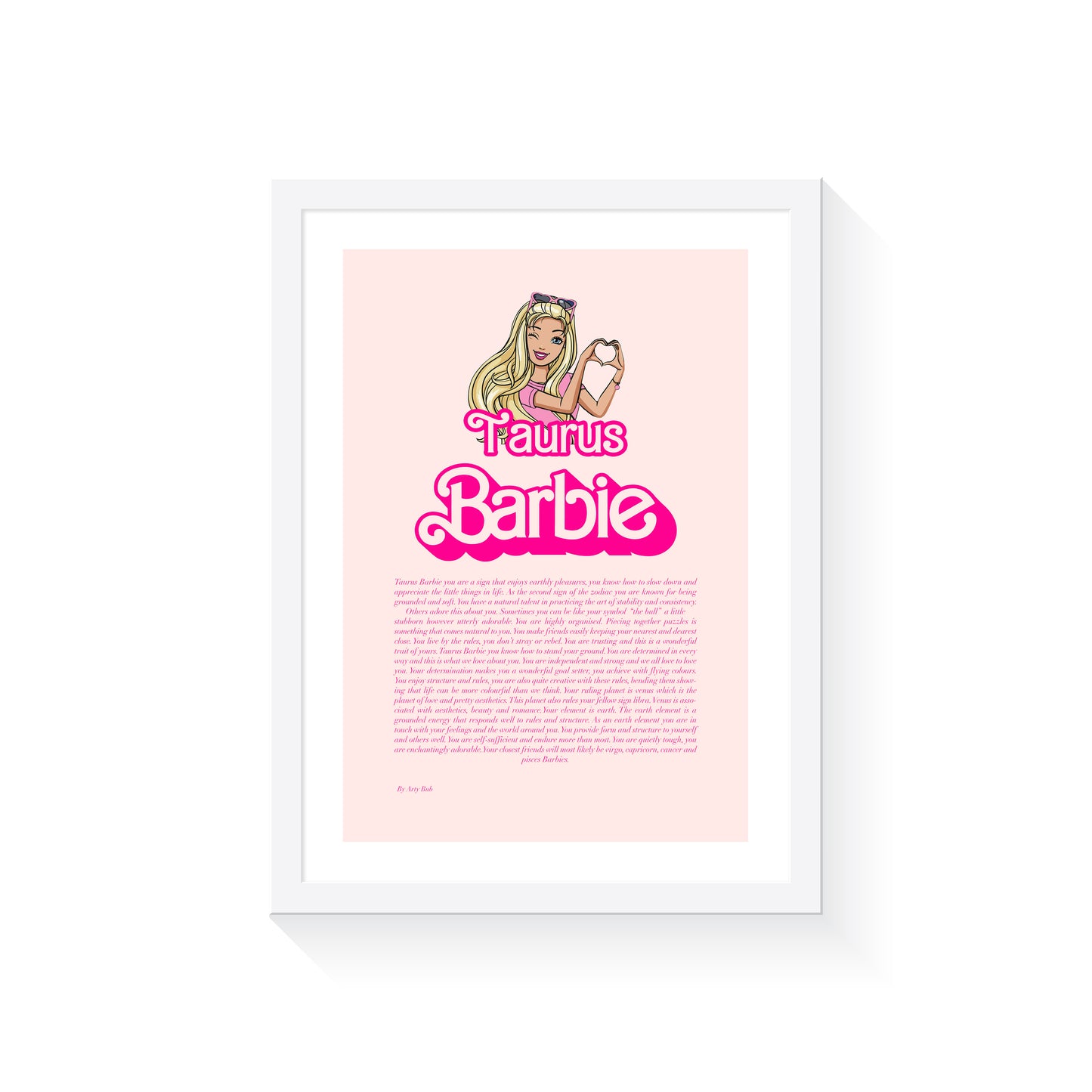 Taurus Barbie Zodiac Art Print