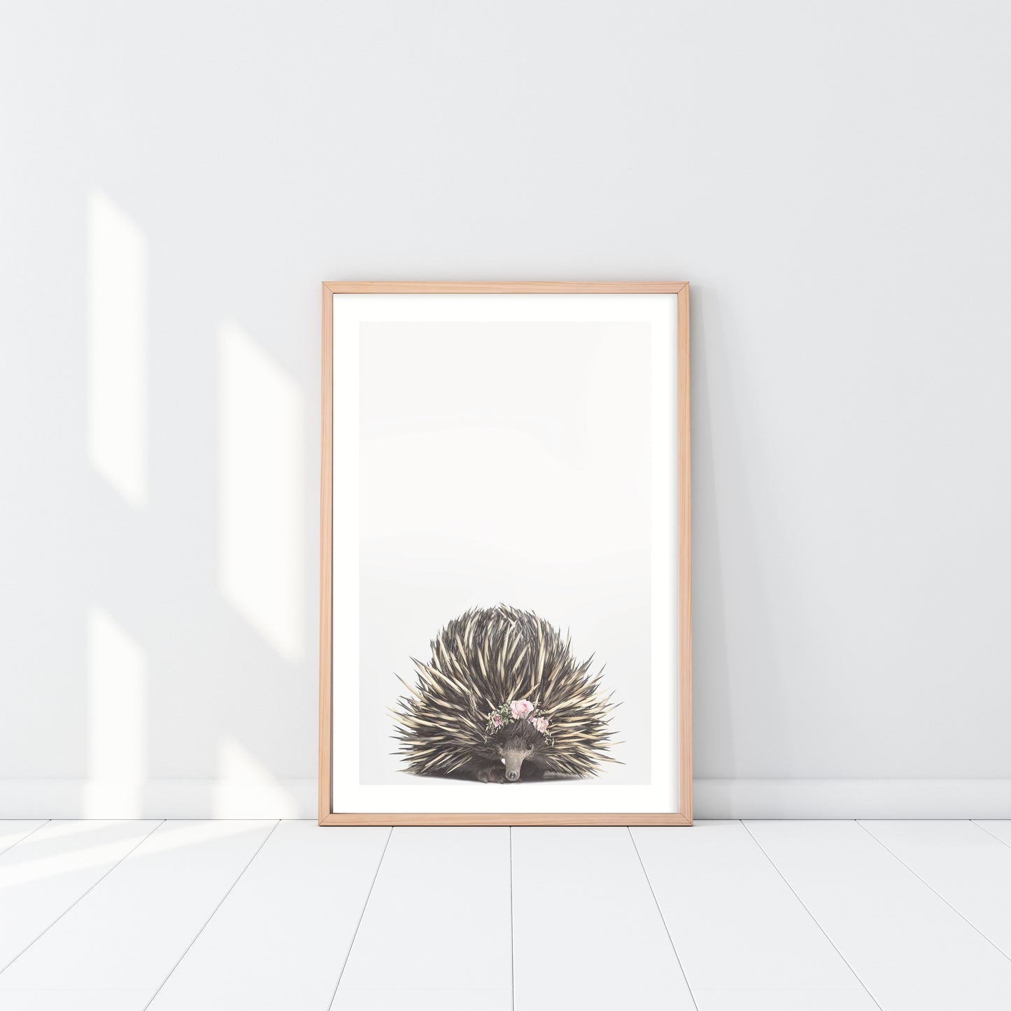 Australian Echidna Rose Crown Art Print