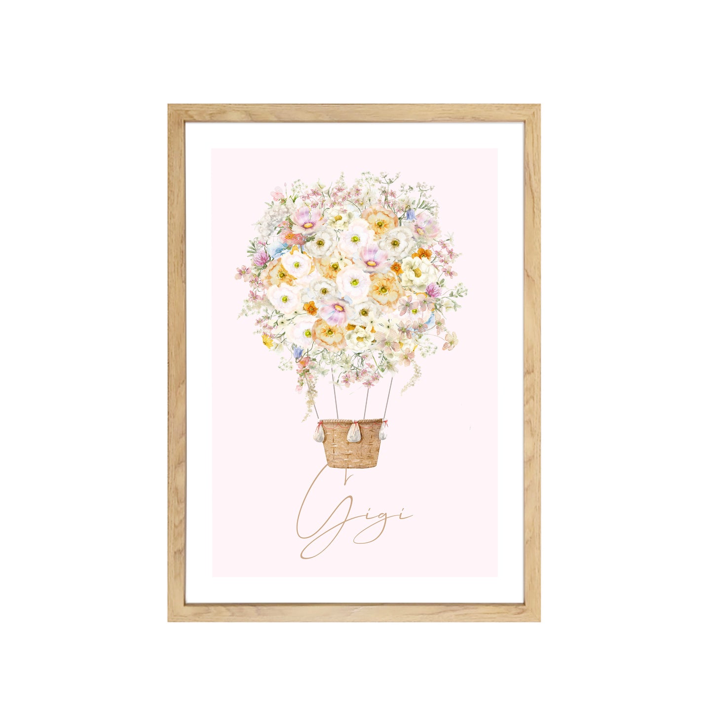 Flower Garden Hot Air Balloon | Personalised Print