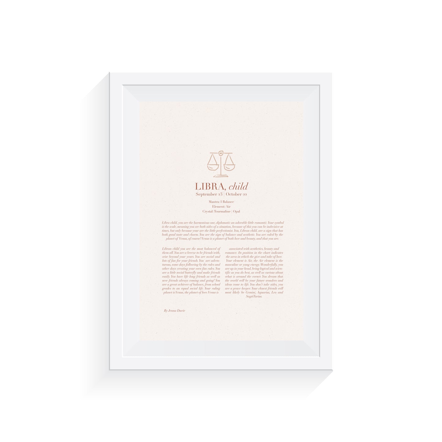 LIBRA CHILD Natural A4 Print Only