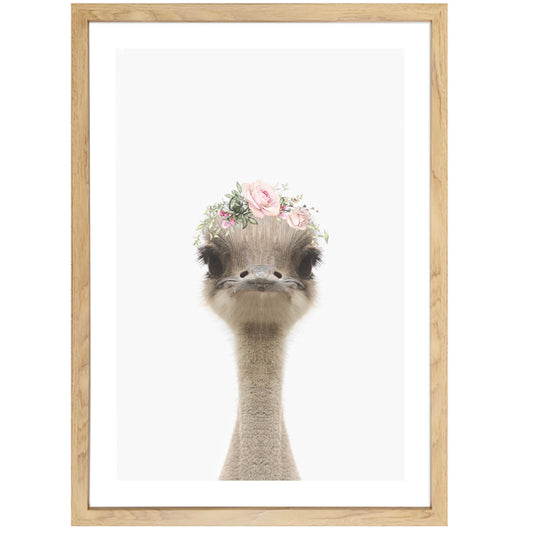 Baby Emu Rose Crown Art Print