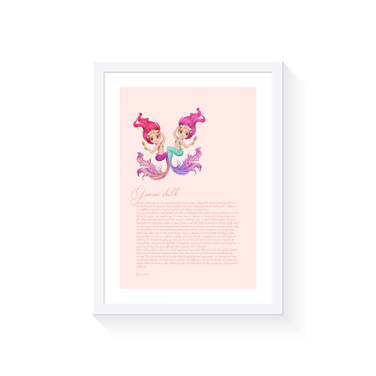 Gemini Mermaid A4 Print Only