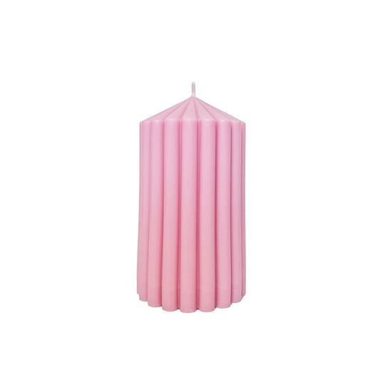 Medium Ribbed Pillar Candle.