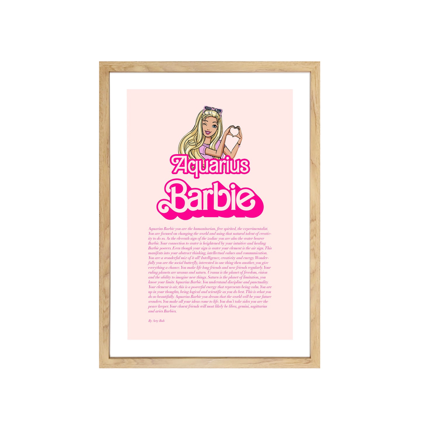 Aquarius Barbie Zodiac Art Print