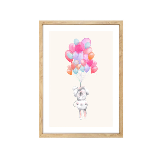 Bunny Balloons Art Print ||