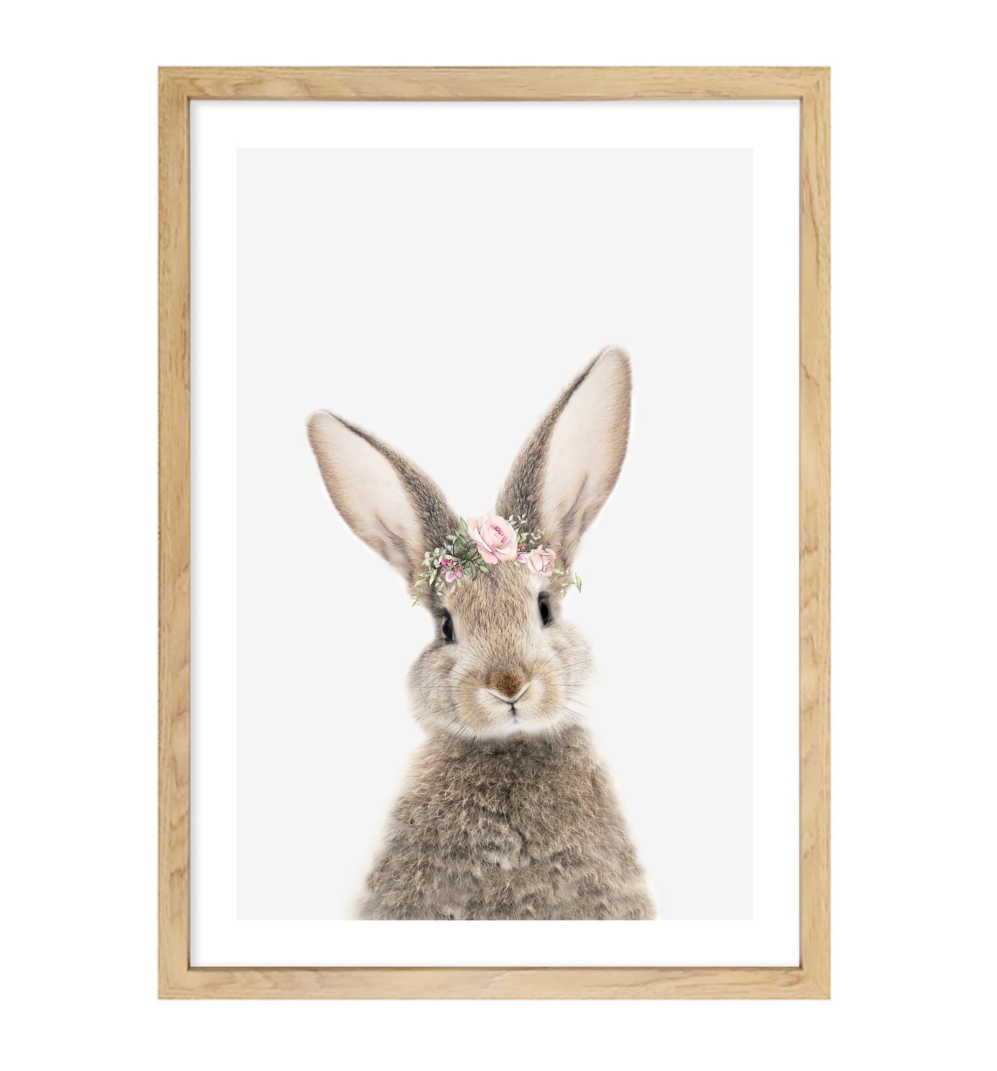 Bunny Rabbit With Rose Crown Art Print