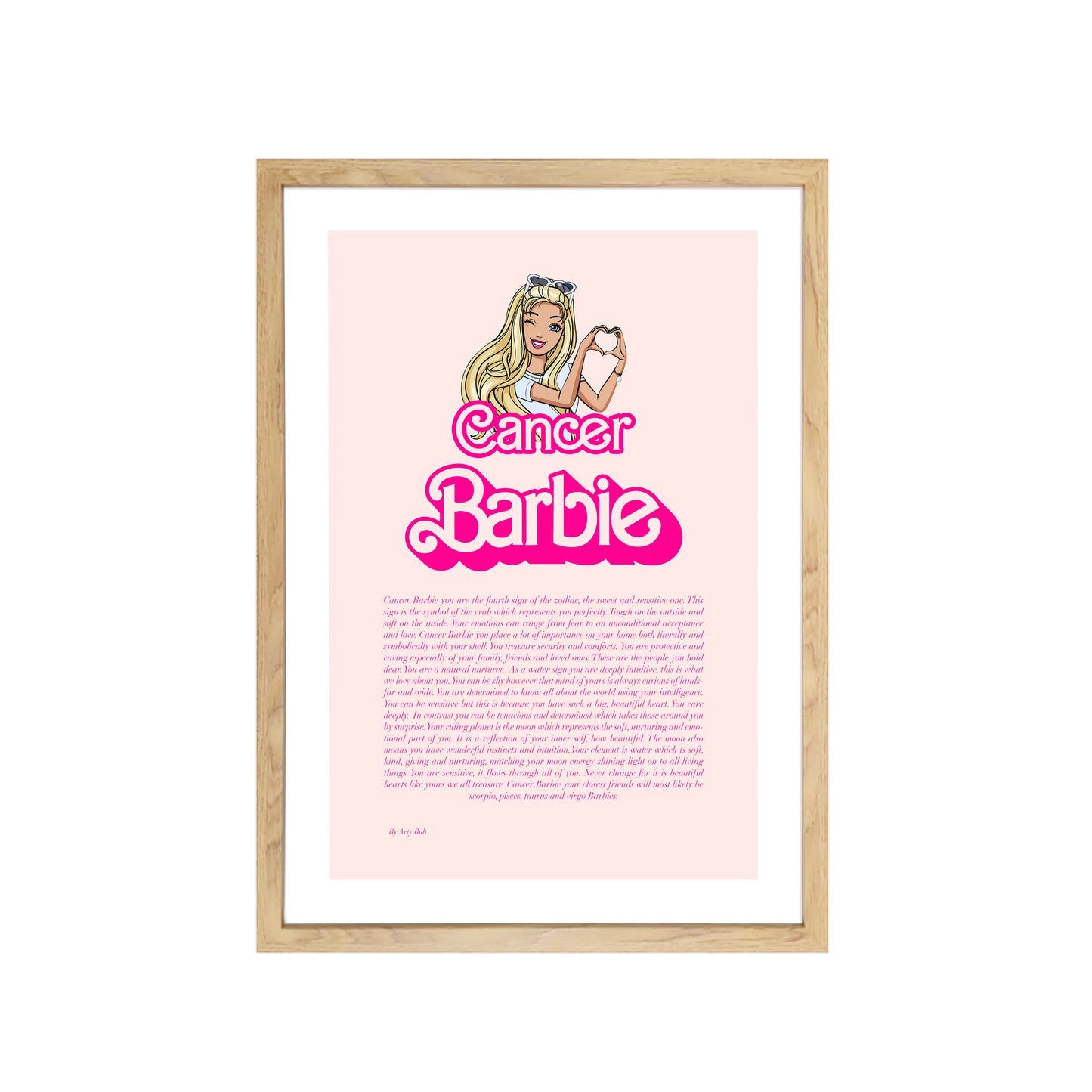 Cancer Barbie Zodiac Art Print