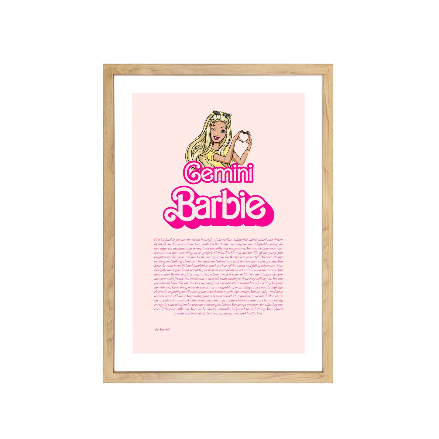 Gemini Barbie Zodiac Art Print