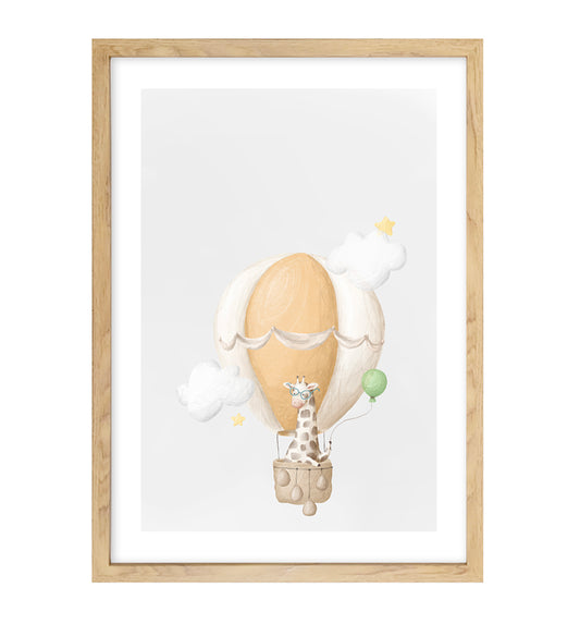 Hot Air Balloon Art Print | Mr Giraffe