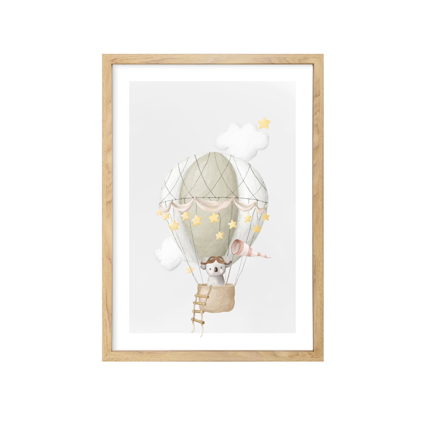 Australian Animal Hot Air Balloon Art Print ||