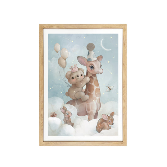 Vintage Night Sky Baby Bear Art Print ||