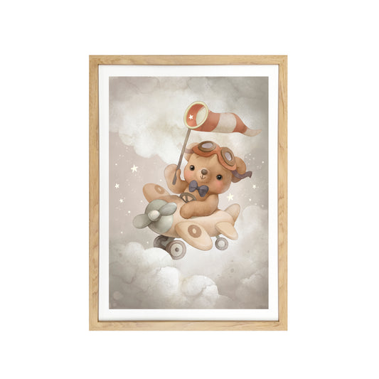 Vintage Night Sky Baby Bear Art Print |||