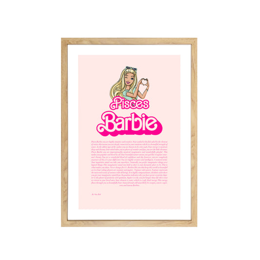 Pisces Barbie Zodiac Art Print