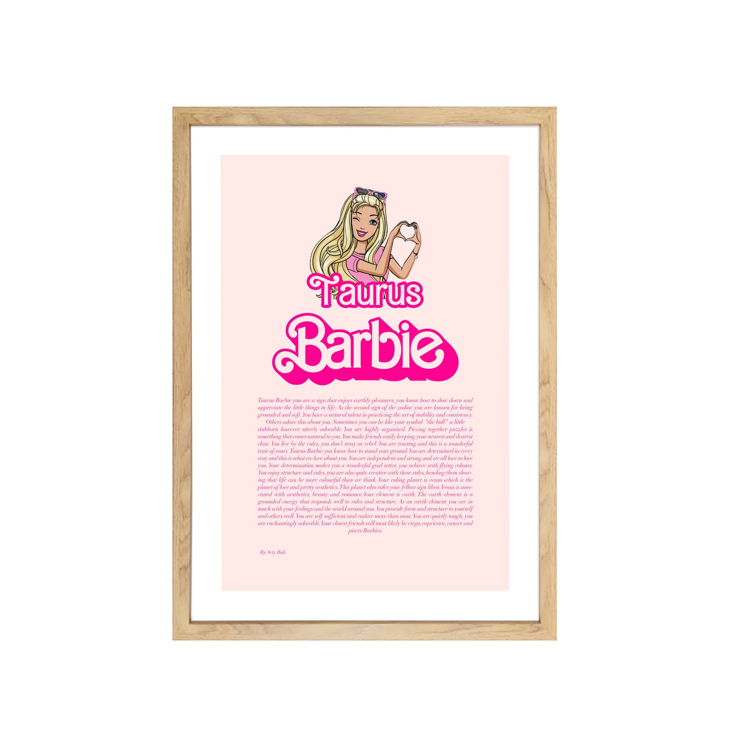 Taurus Barbie Zodiac Art Print