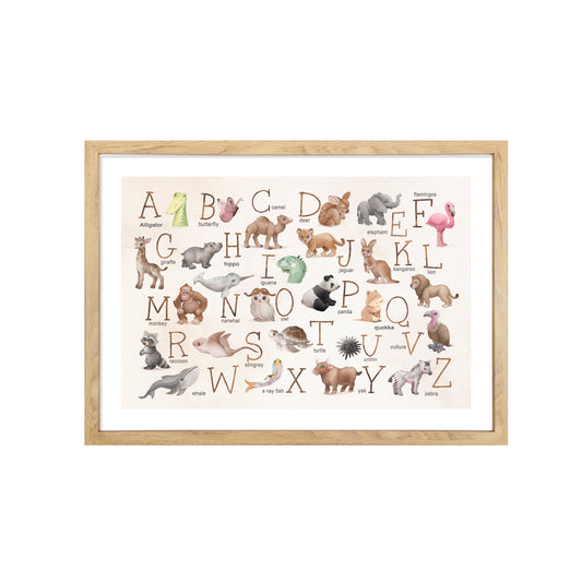 Animal Alphabet Art Print ||