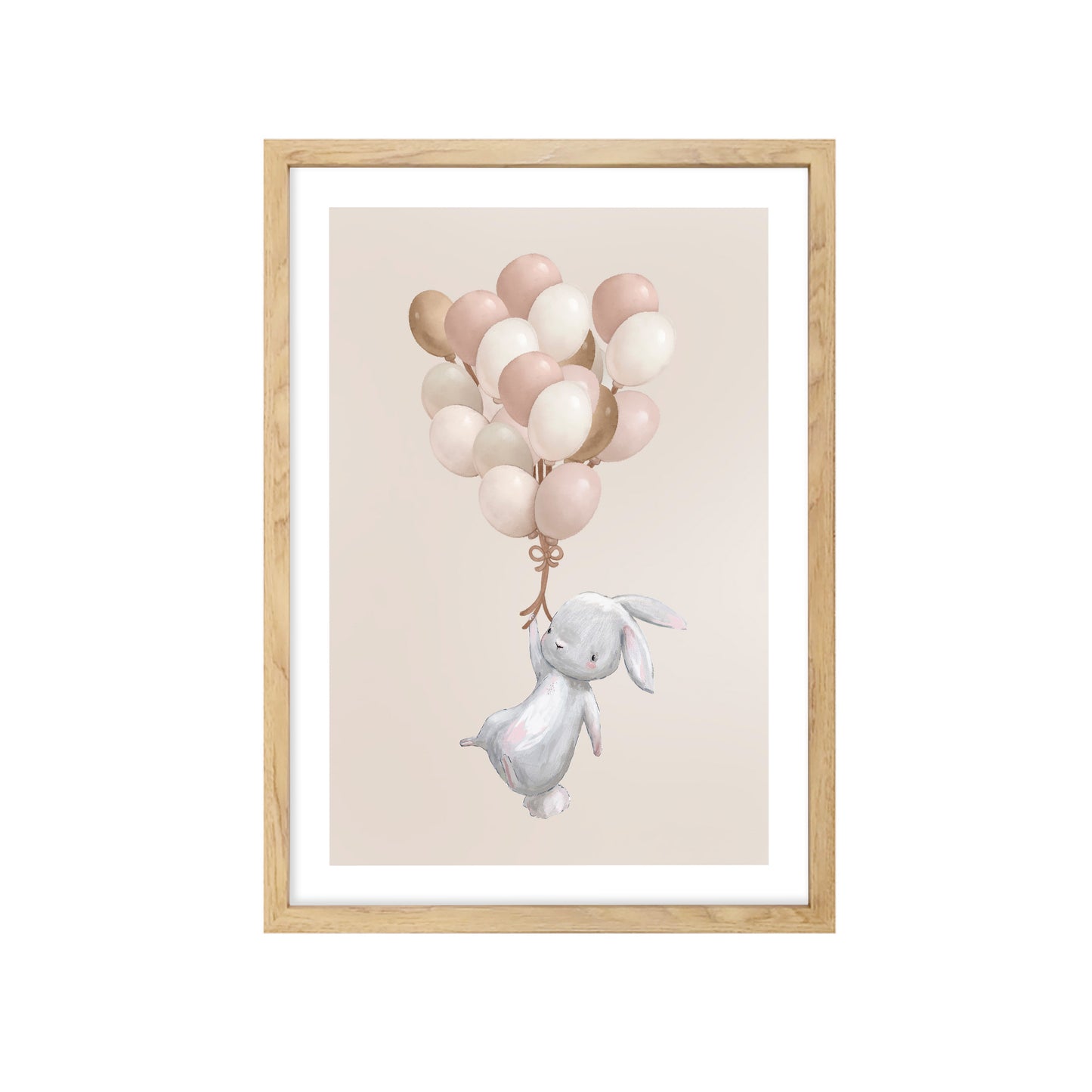 Pink Skies Bunny Balloons Art Print |
