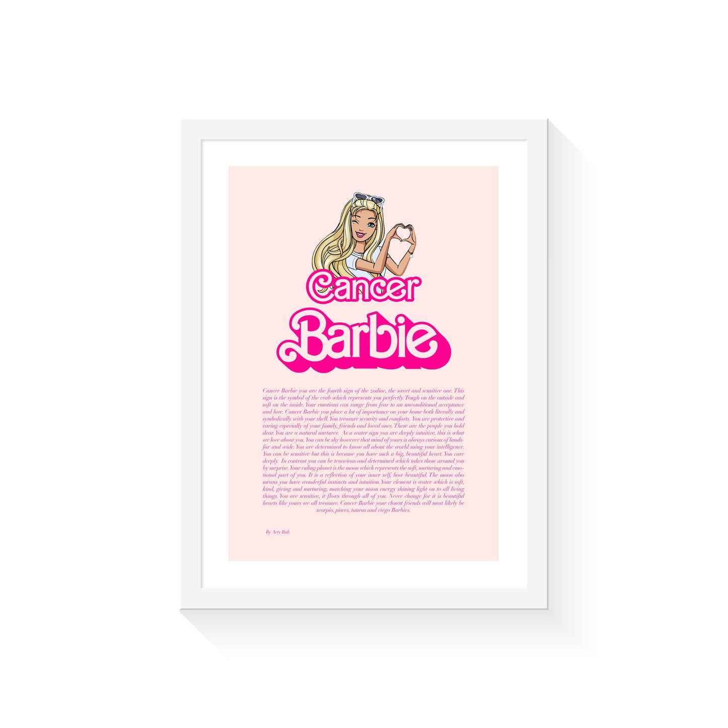 Cancer Barbie Zodiac Art Print