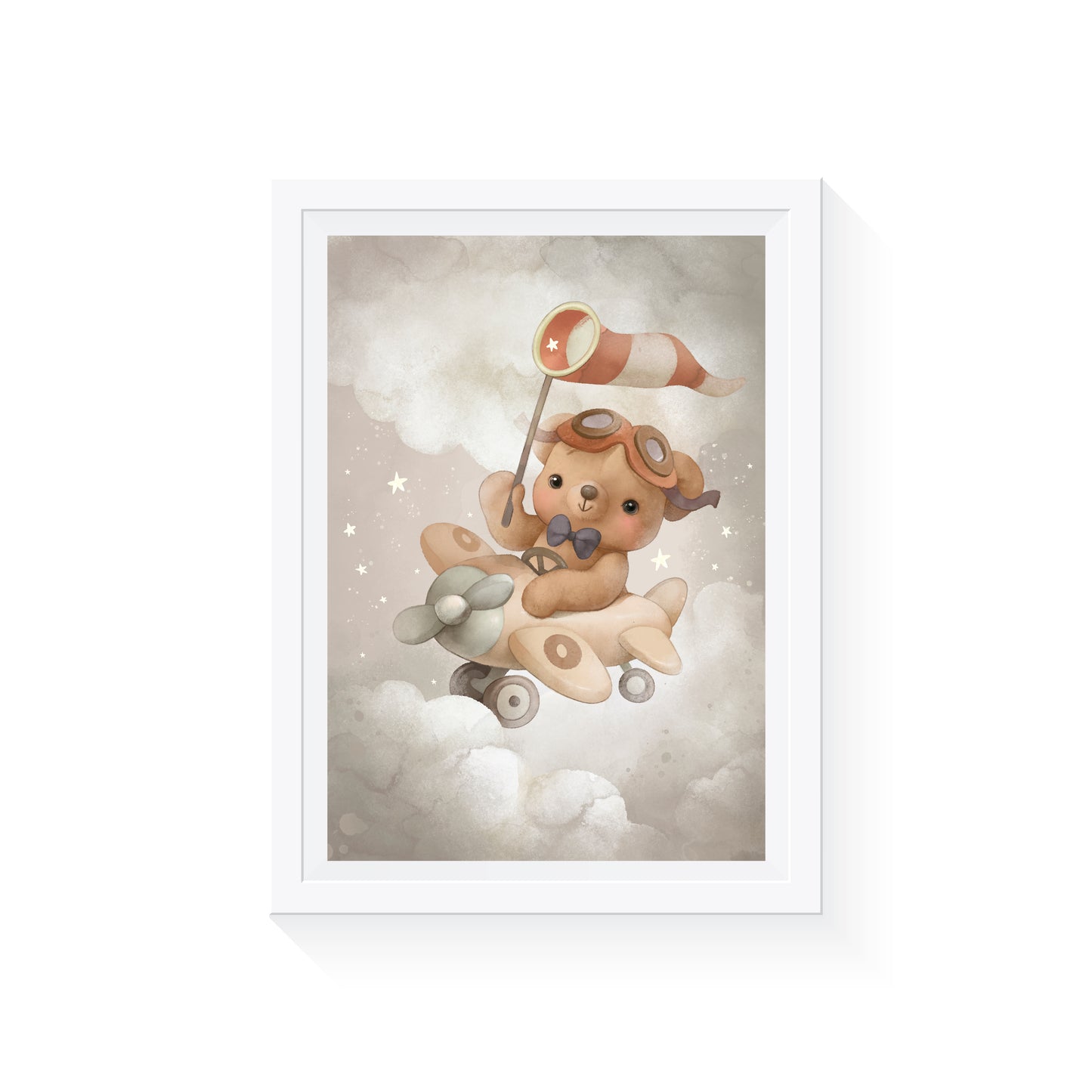 Vintage Night Sky Baby Bear Art Print |||