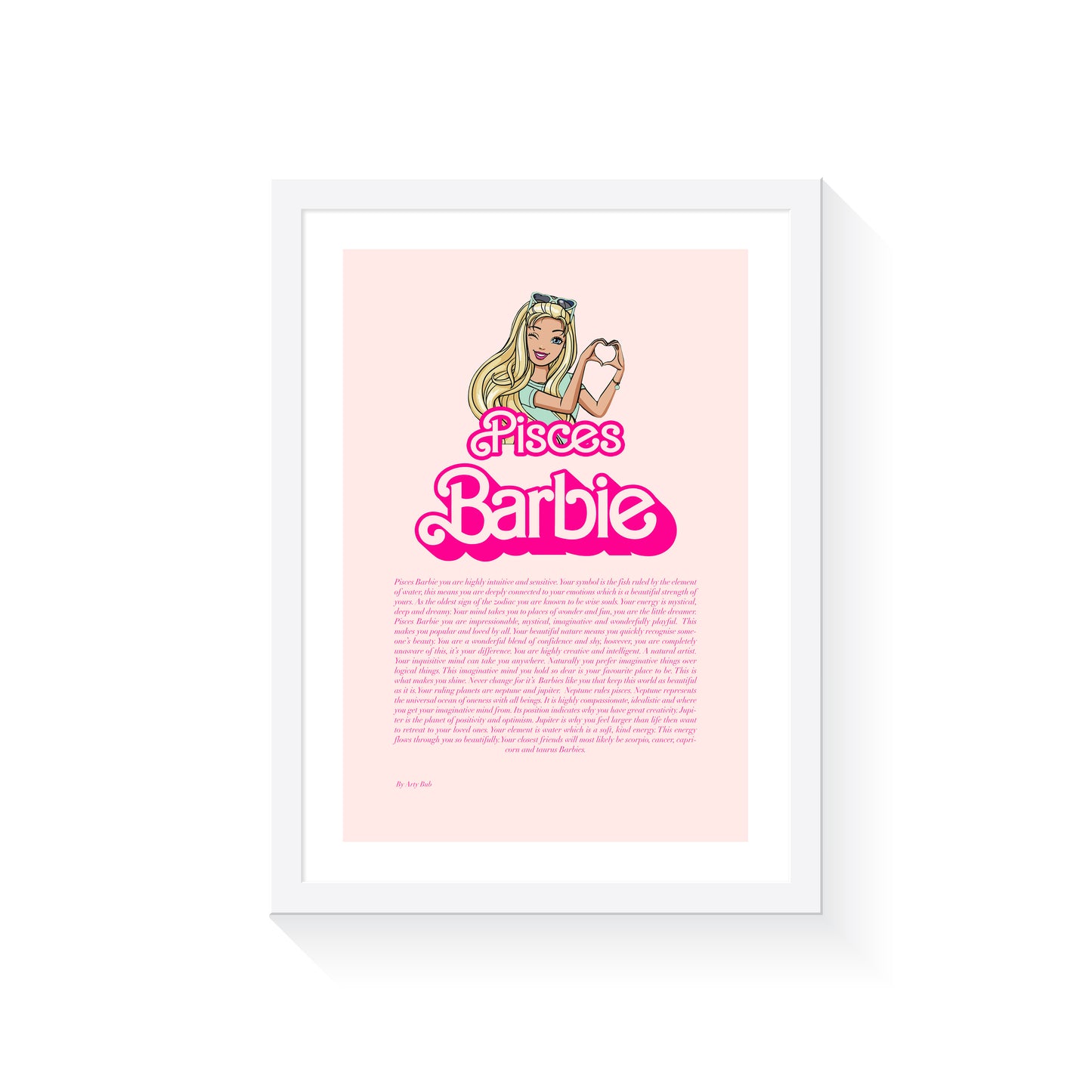 Pisces Barbie Zodiac Art Print