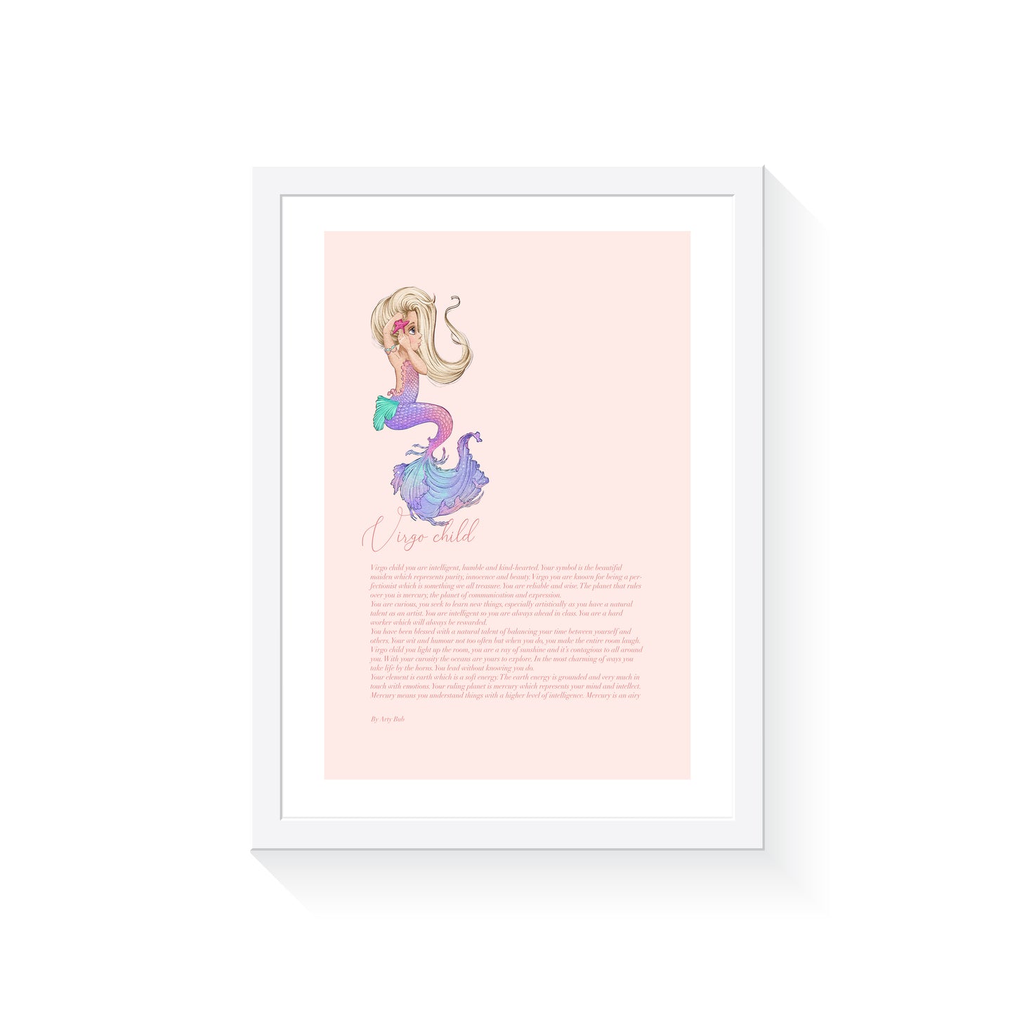 Virgo Mermaid Blonde A4 Print