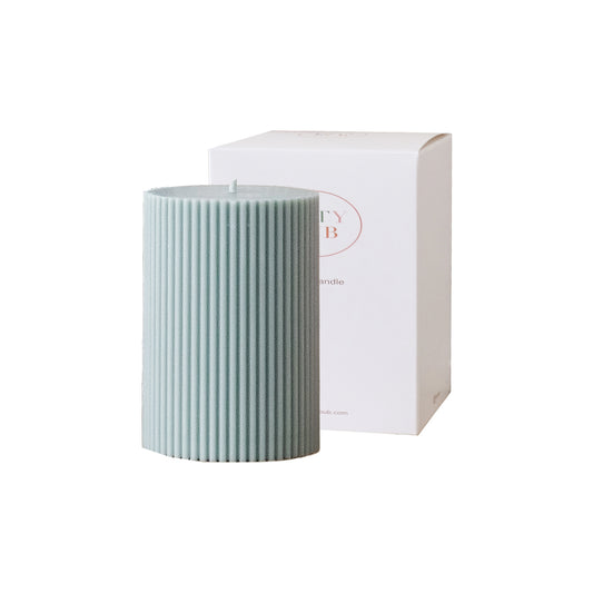 Short Ribbed Pillar Candle