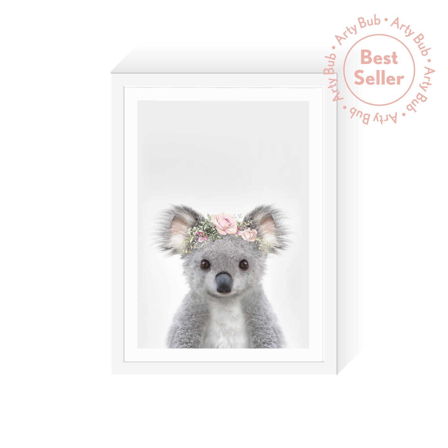 Australian Koala Rose Crown Art Print