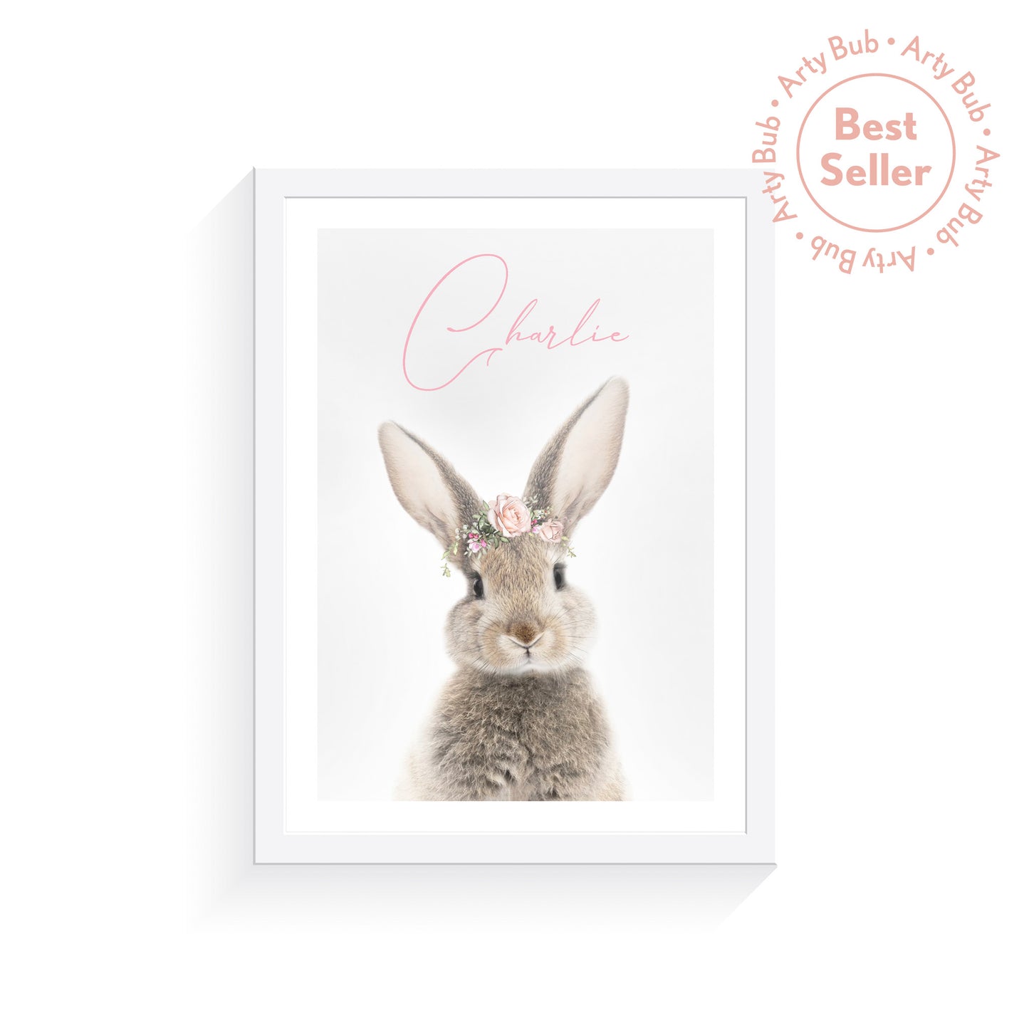 Bunny Rabbit With Rose Crown | Personalised
