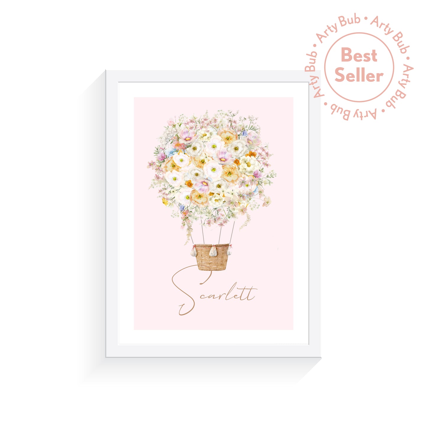 Flower Garden Hot Air Balloon | Personalised Print