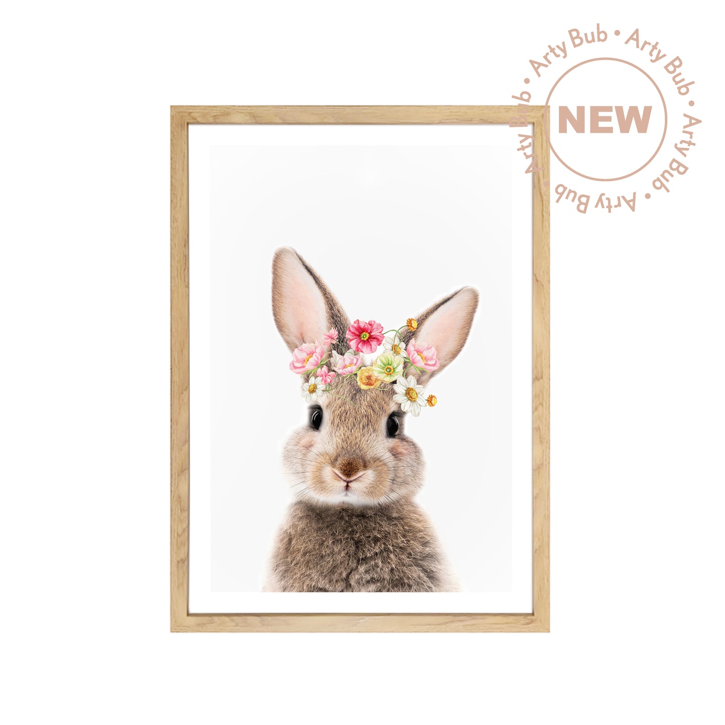 Baby Bunny Rabbit with Floral Crown