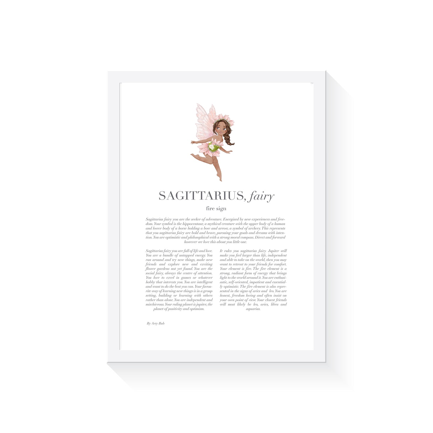 SAGITTARIUS Fairy Zodiac Art Print | Pink