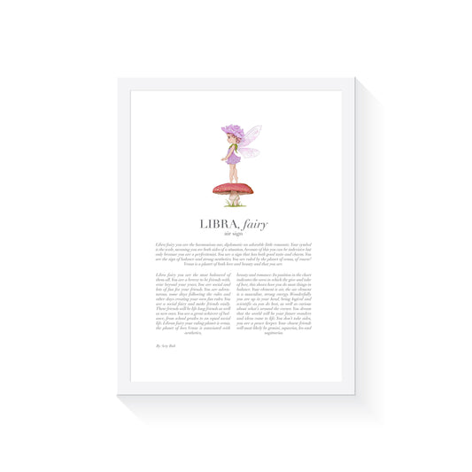 LIBRA Fairy Zodiac Art Print | Purple