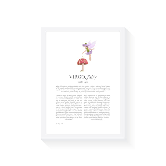VIRGO Fairy Zodiac Art Print | Purple