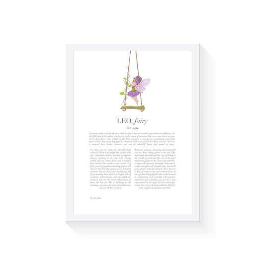 LEO Fairy Zodiac Art Print | Purple