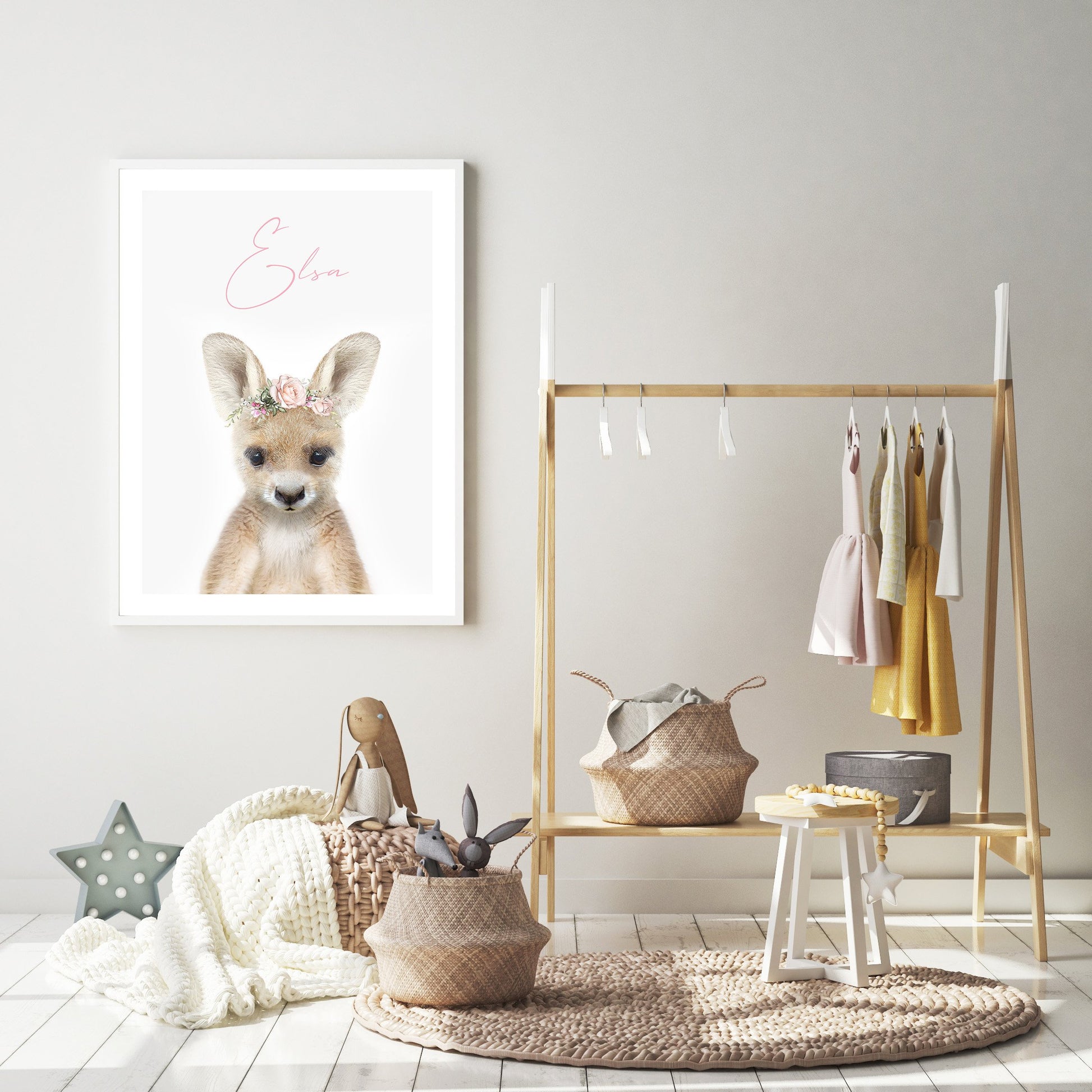 Custom size white frame